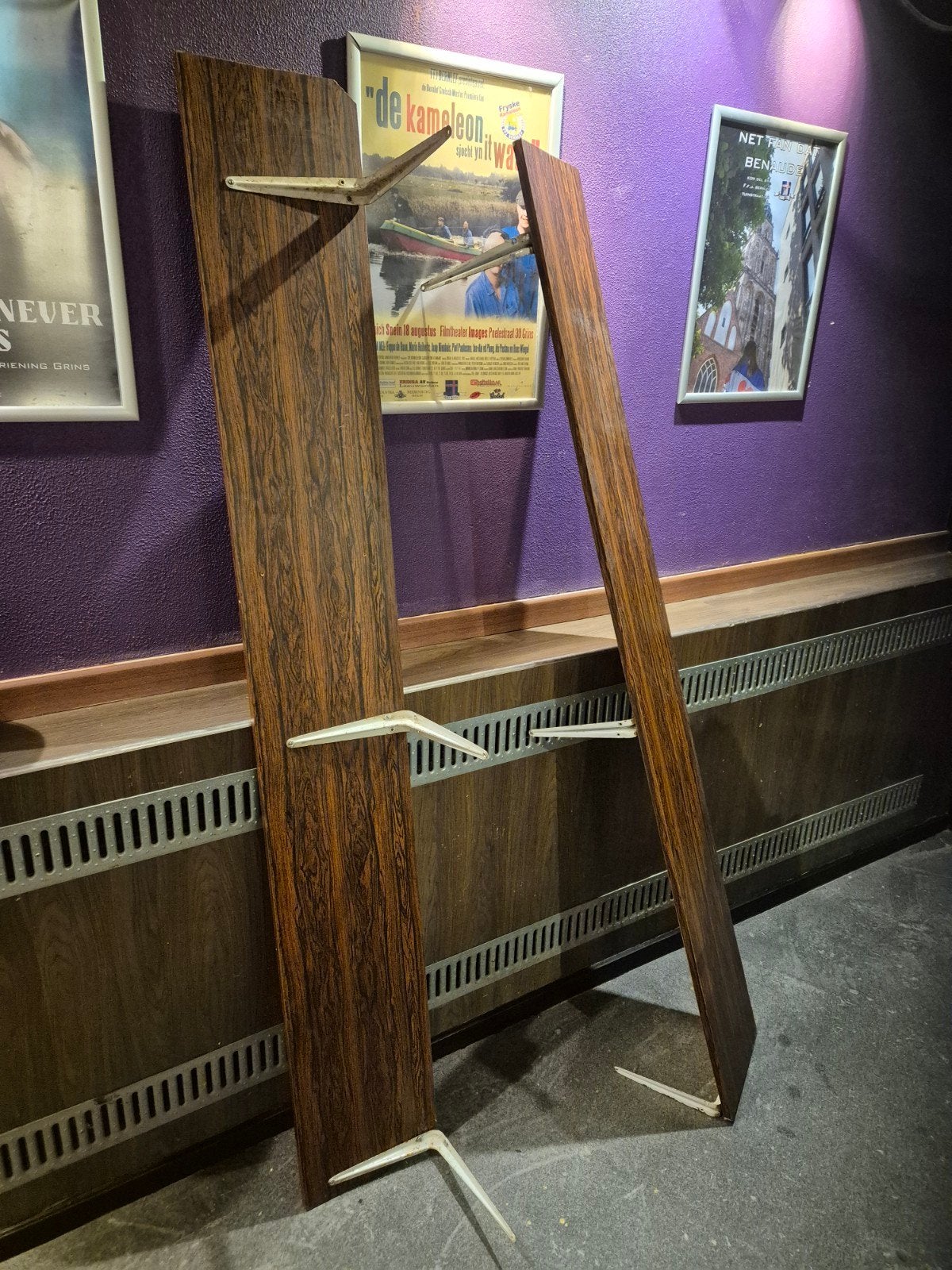 Retro wandplanken met pallisander motief, jaren '70 207x30cm, Ophalen, Gebruikt