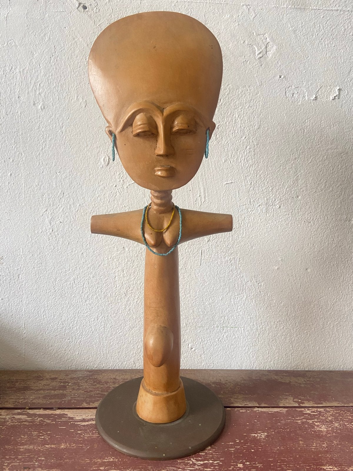 Vintage Ashanti Akua'ba vruchtbaarheidsbeeld - Ghana, Bruin, Afrika, Handgemaakt, Ophalen of Verzenden