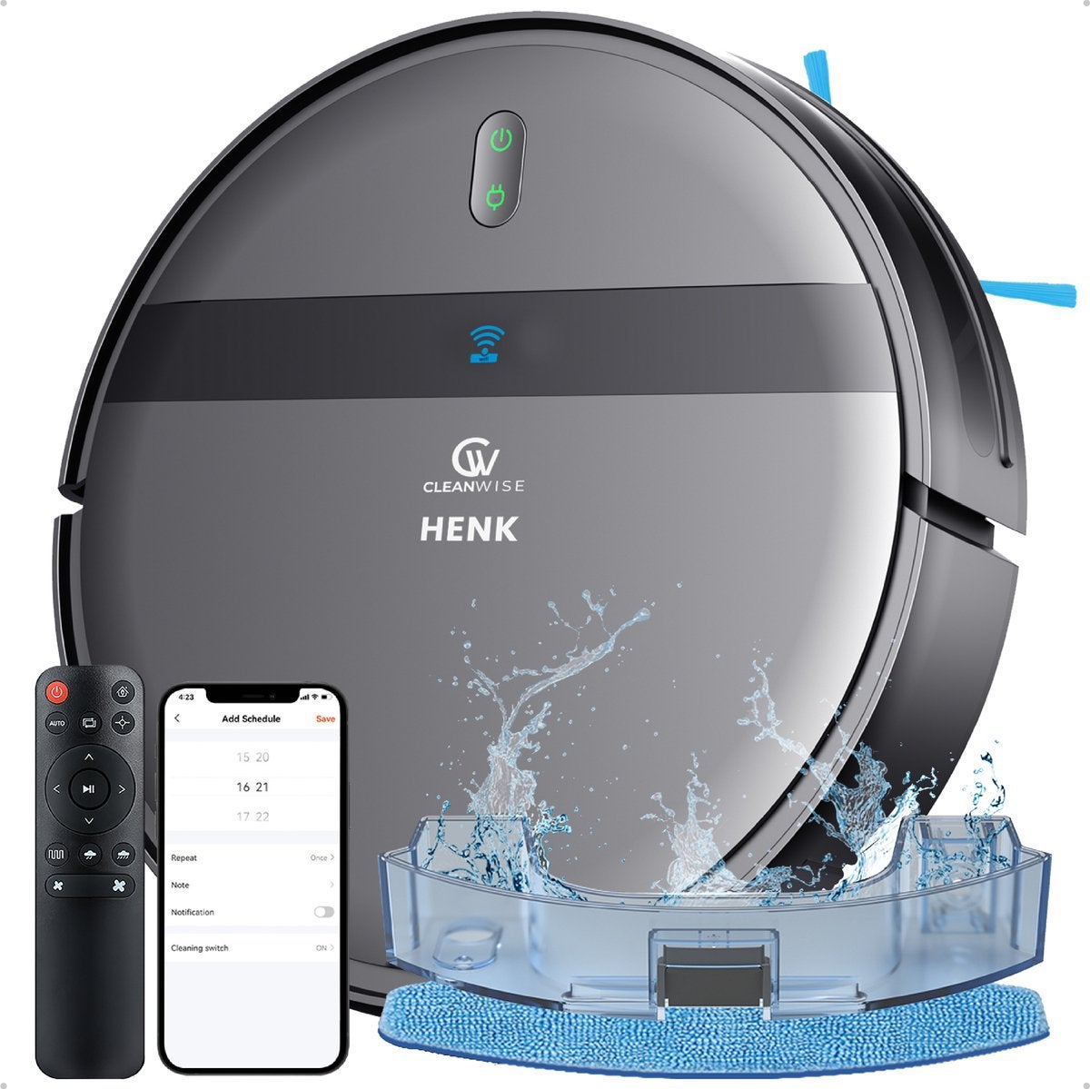 Cleanwise Robotstofzuiger en Dweilrobot Henk - ZGAN, Witgoed en Apparatuur, Overige merken, Ophalen of Verzenden, Zo goed als nieuw