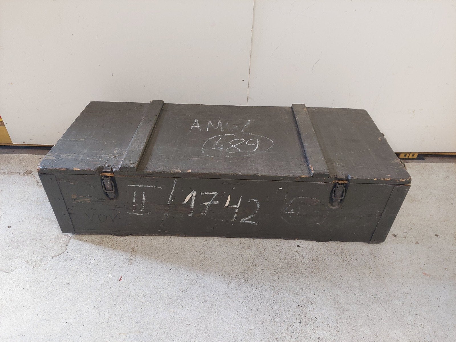 Vintage Militaire Houten Kist - Legerkist, Ophalen, Overige soorten, Overige gebieden, Kist of Geocache