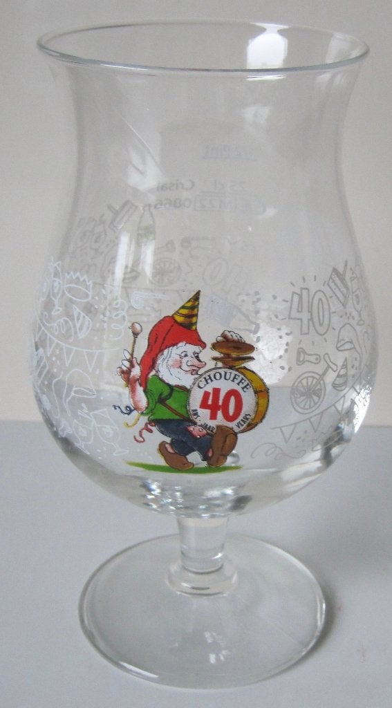 bierglas van Chouffe 40 jaar - jubileumglas, Ophalen of Verzenden, Zo goed als nieuw, Glas of Glazen, Overige merken