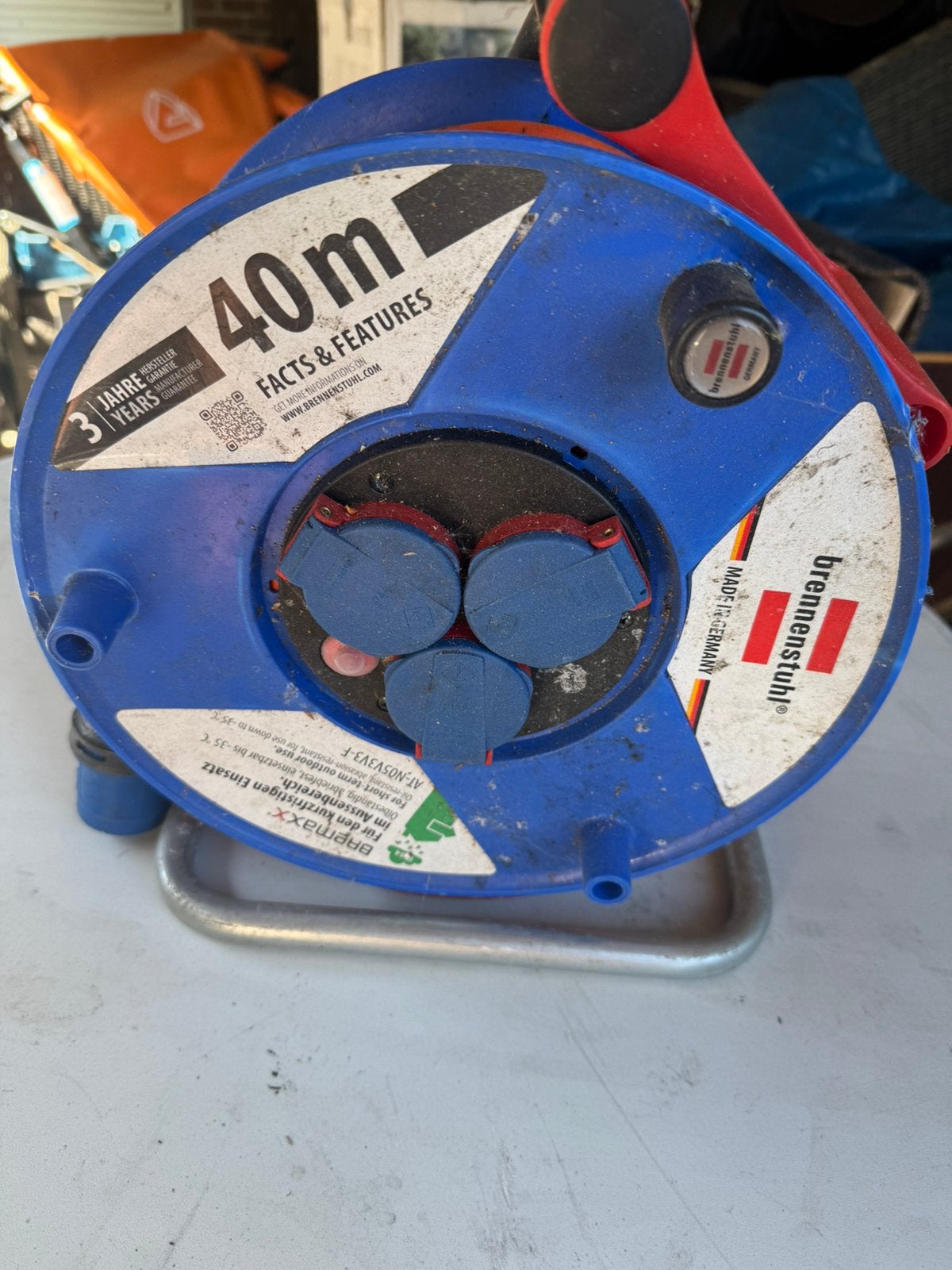 Brennenstuhl haspel 40m, Ophalen of Verzenden, Zo goed als nieuw, Kabel of Snoer