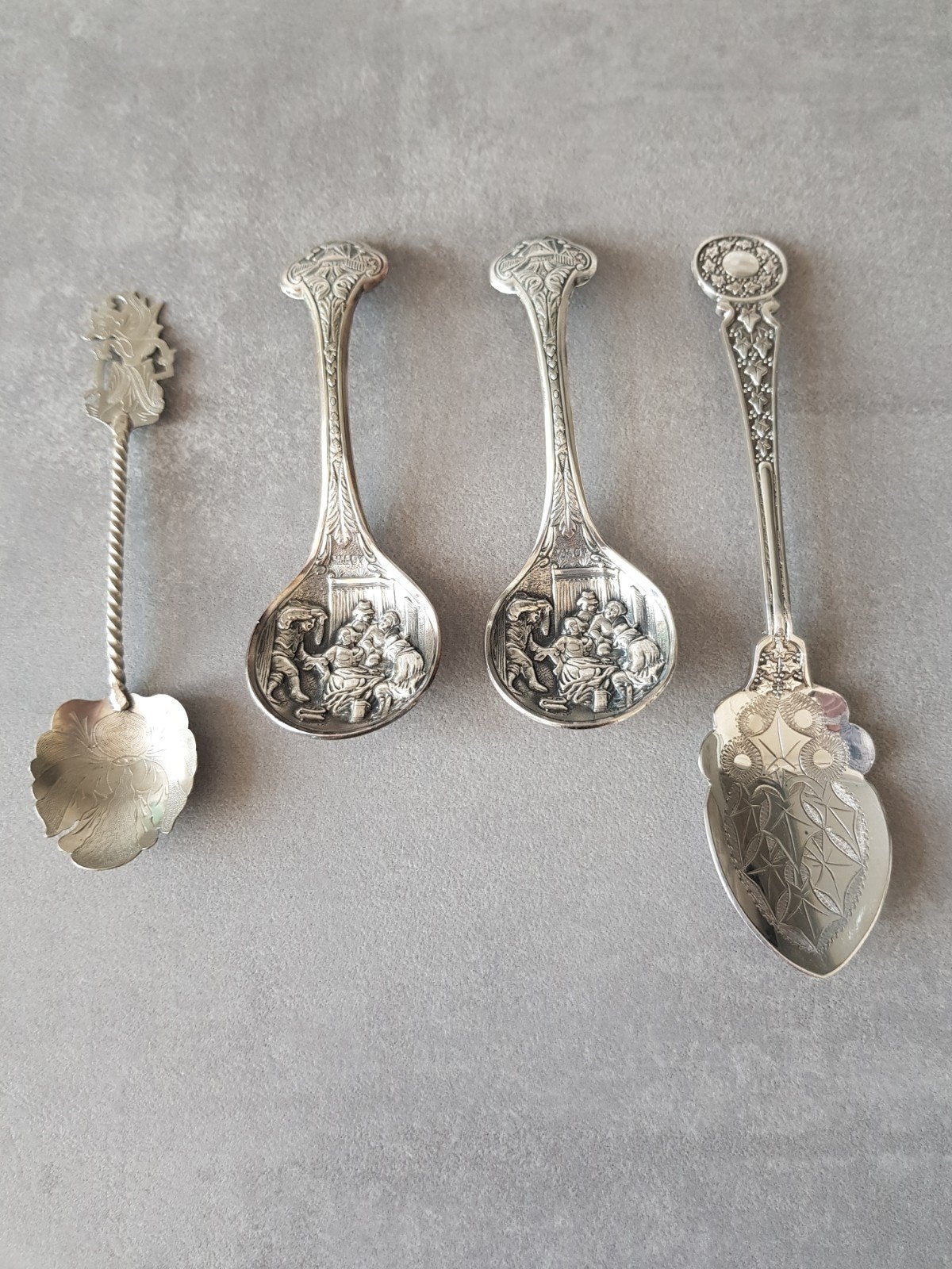 Antieke lepels 4x, Antiek en Kunst, Ophalen of Verzenden