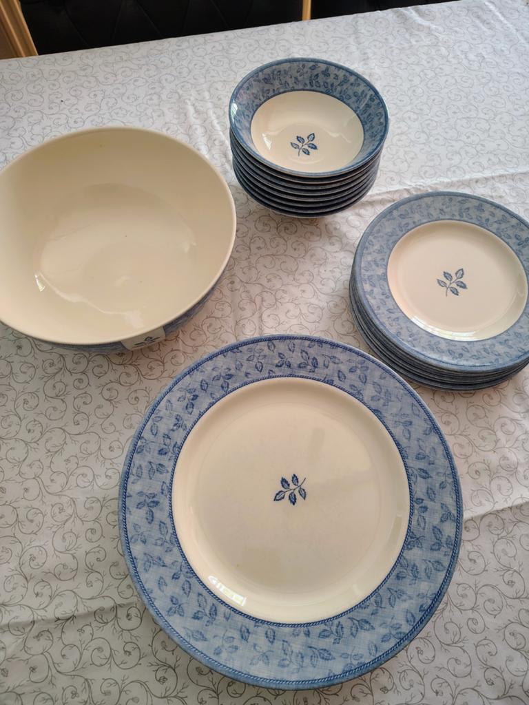 Servies Creative Olivia - Blauw bladmotief, Ophalen, Keramiek, Zo goed als nieuw, Overige stijlen