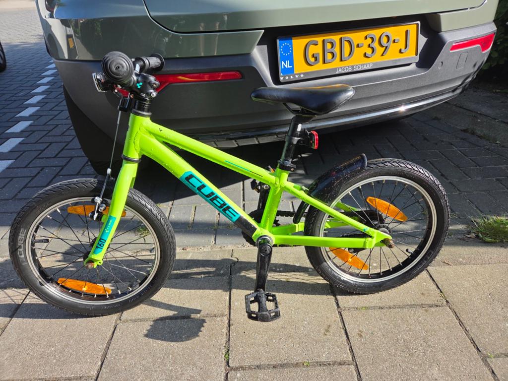 CUBE Cubie 160 Kinderfiets - Groen, Ophalen, 16 tot 20 inch, Velgrem, CUBE