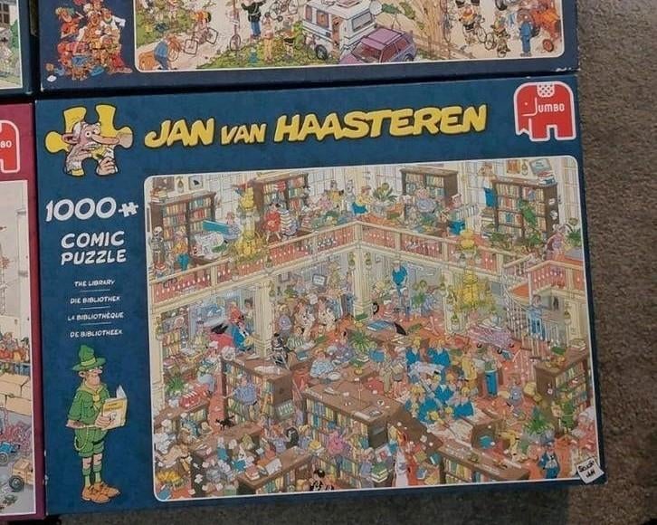Jan van Haasteren Comic Puzzel de bibliotheek, Een of twee spelers, Ophalen of Verzenden, Gebruikt, Jumbo
