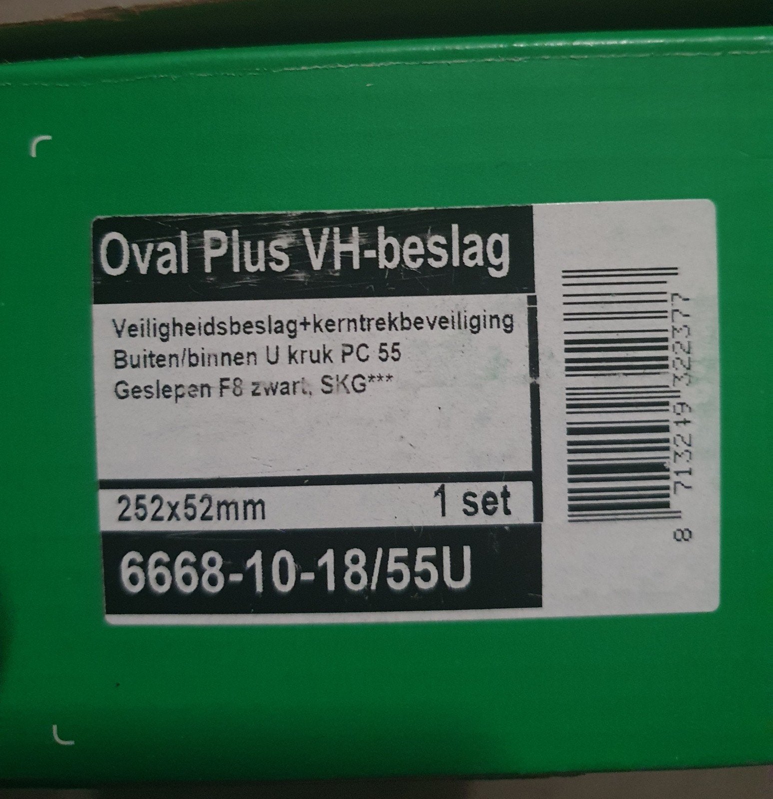 Axa - Deurbeslag Set - Oval Plus - Zwart - Pc55 Met Kerntrek, Ophalen of Verzenden, Nieuw, Klink of Kruk