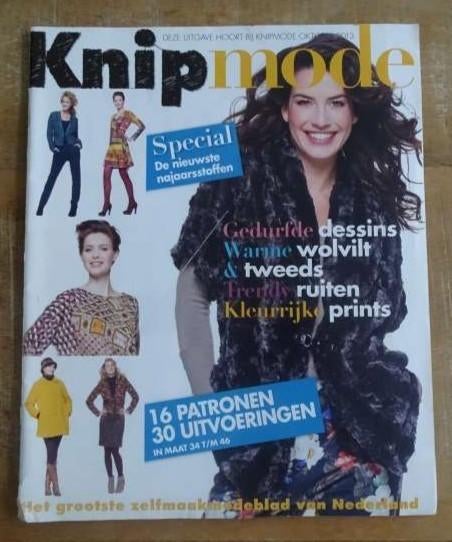 Knipmode bijlage oktober 2013 - 11 patronen maat 34 t/m 46, Verzenden, Zo goed als nieuw, Vrouw, Knipmode