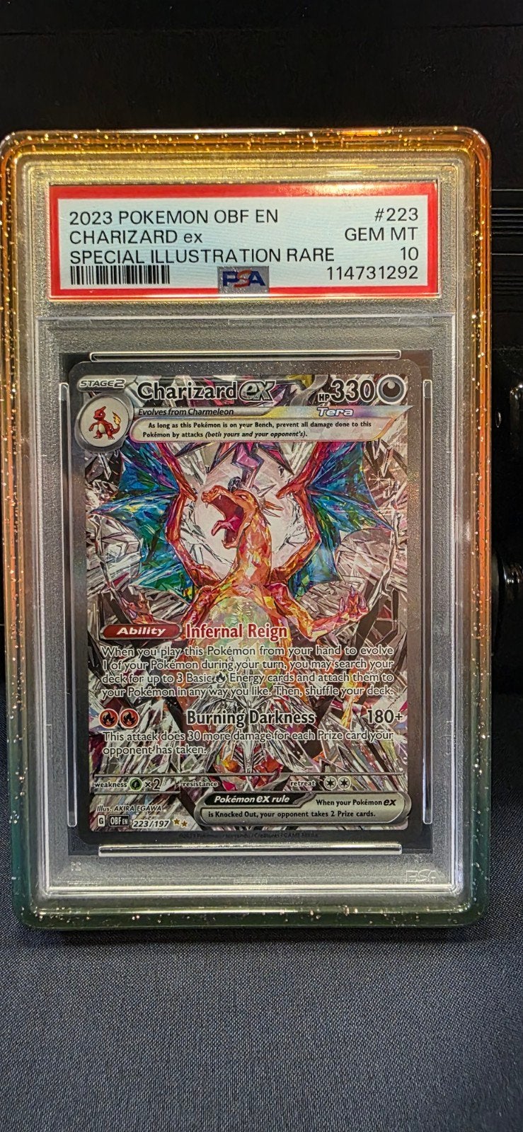 Charizard ex PSA 10 obsidian flames, Ophalen of Verzenden, Zo goed als nieuw, Losse kaart, Foil