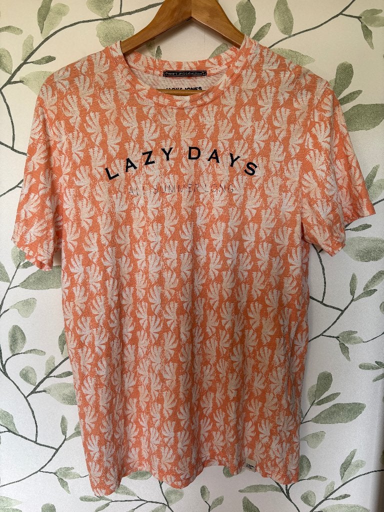 Oranje t-shirt Jack & Jones large zomer shirt, Kleding | Heren, T-shirts, Maat 52/54 (L), Oranje, Ophalen of Verzenden, Zo goed als nieuw