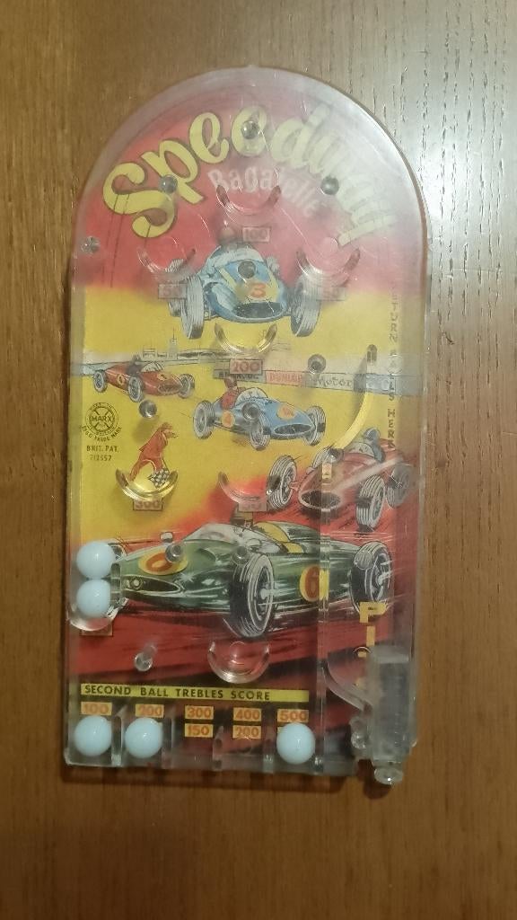 Mini Pinball Game: Speedway Bagatelle - Marx Toys 1963, Antiek en Kunst, Antiek | Speelgoed, Verzenden