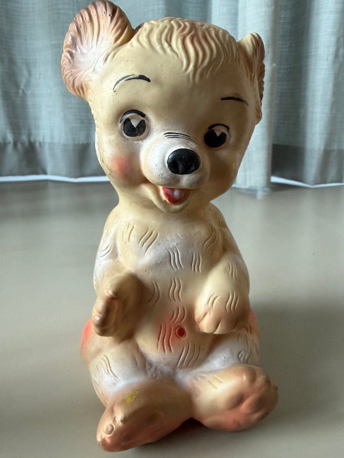 Vintage rubberen speelgoed piepbeer | jaren 50-60, Ophalen of Verzenden