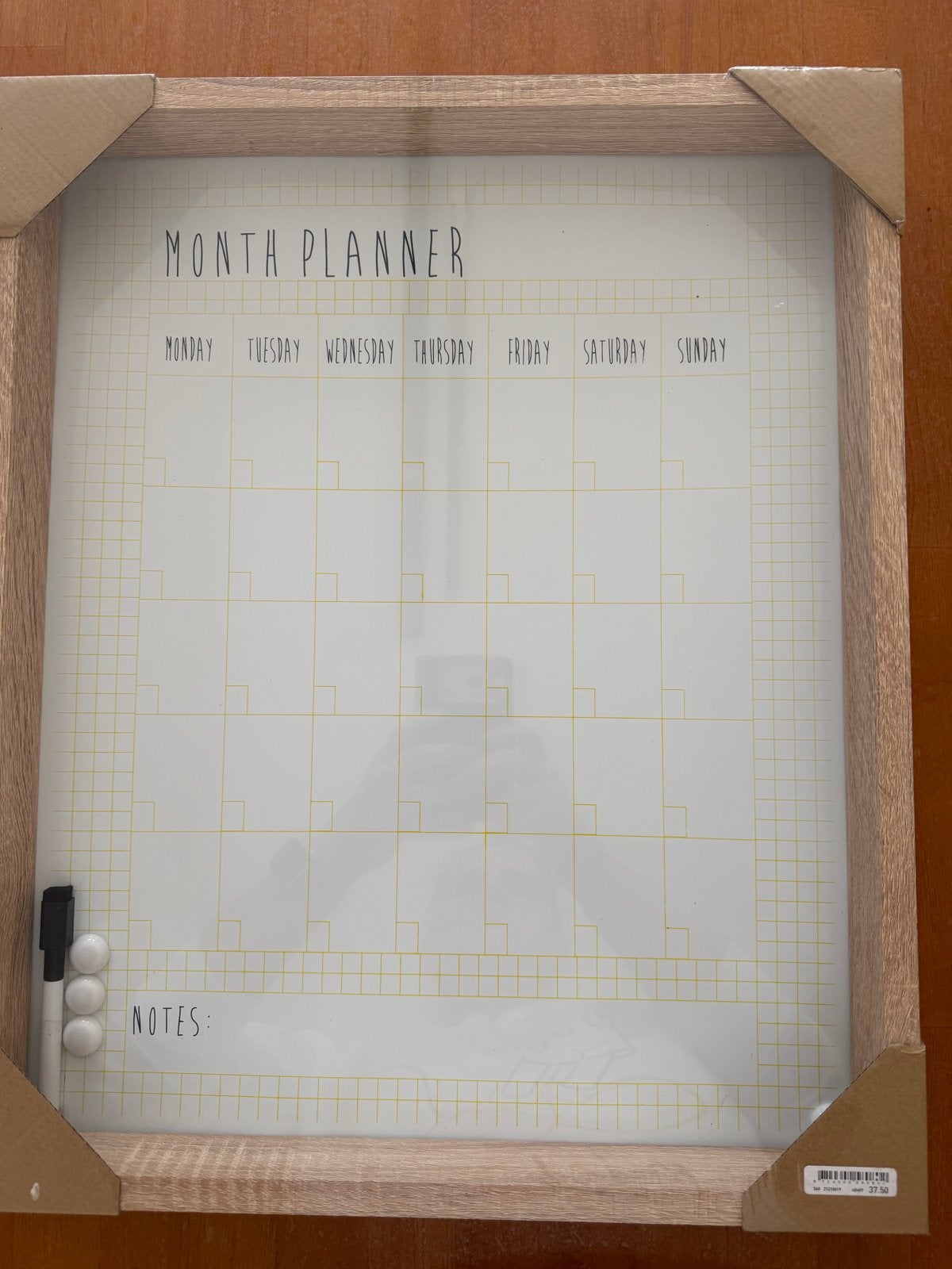 Nieuwe Maandplanner / Memobord - 43x52 cm, Ophalen of Verzenden, Nieuw, Magneetbord