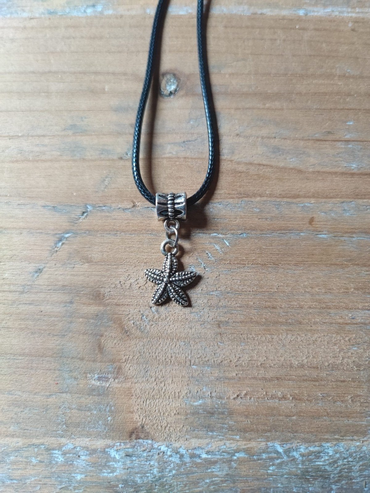 Nieuwe ketting met zeester hanger, Overige materialen, Verstelbaar, Zwart, Nieuw