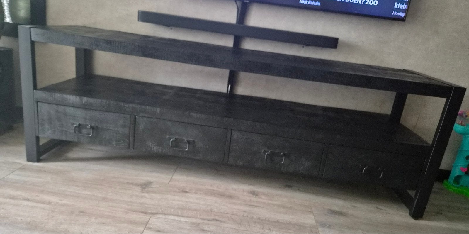 mango houten tv meubel, Ophalen, 150 tot 200 cm, Zo goed als nieuw, Mango hout