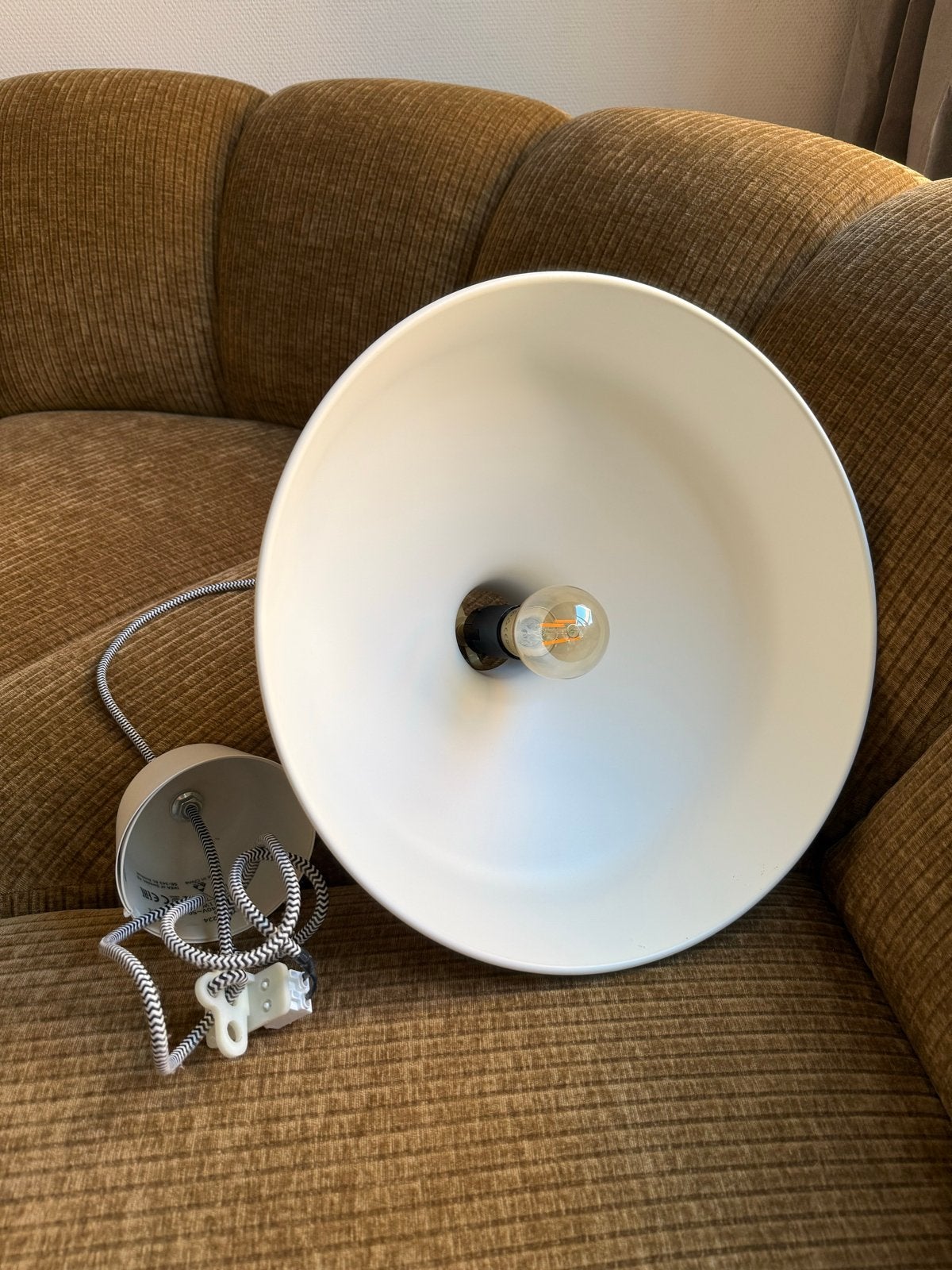IKEA Ranarp Hanglamp, ecru, 38 cm, Ophalen, Zo goed als nieuw, Metaal, E27 (groot)
