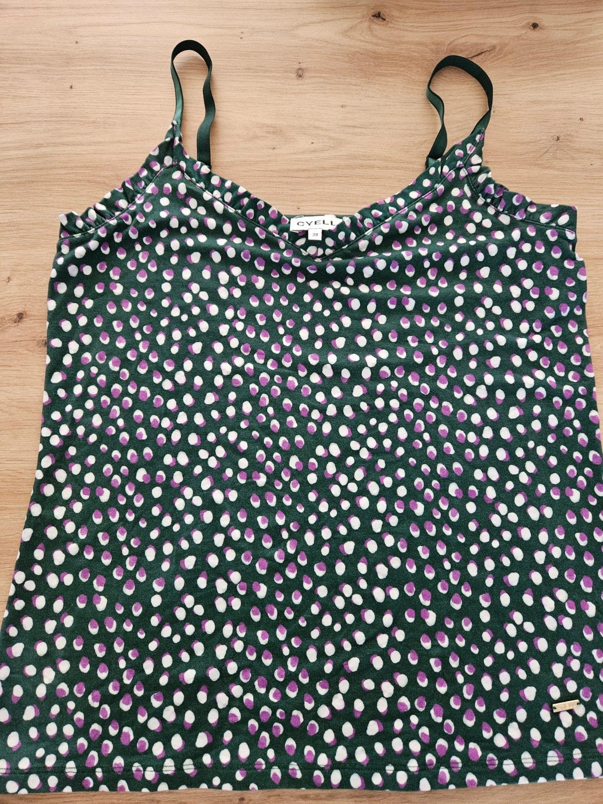 Nieuw Cyell pyjama topje maat 38 M groen paars stippen, Cyell, Ophalen of Verzenden, Nieuw, Maat 38/40 (M)
