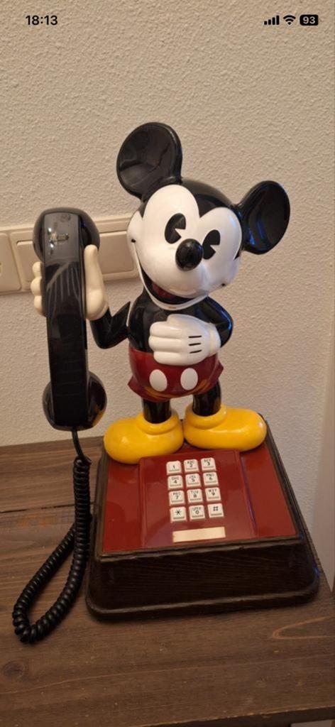 Micky Mouse telefoon, Ophalen of Verzenden, Mickey Mouse, Gebruikt, Beeldje of Figuurtje