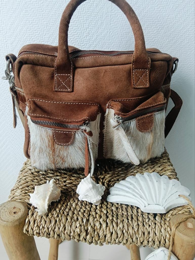 Leder vacht tas super stoer, Ophalen of Verzenden, Gebruikt, Bruin, Handtas