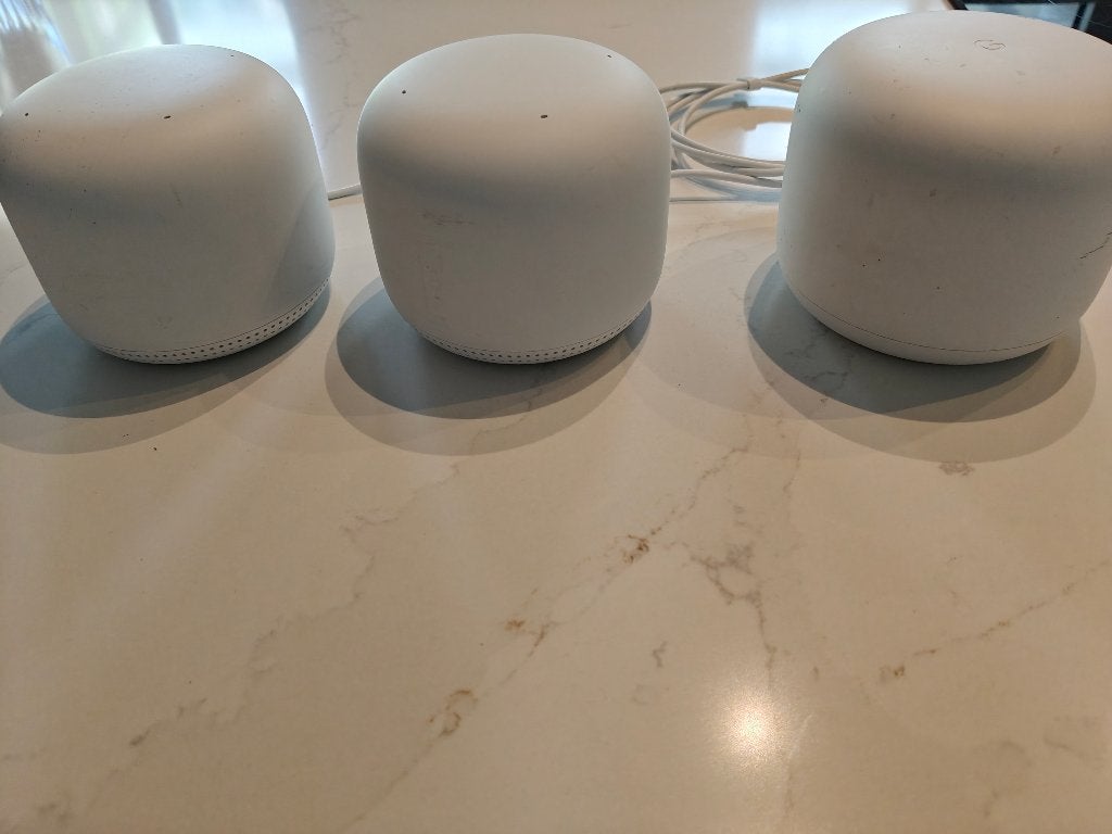 Te koop: Google Nest Wifi — Router + 2 Wifi Punten, Ophalen of Verzenden, Gebruikt, Router, Google Nest