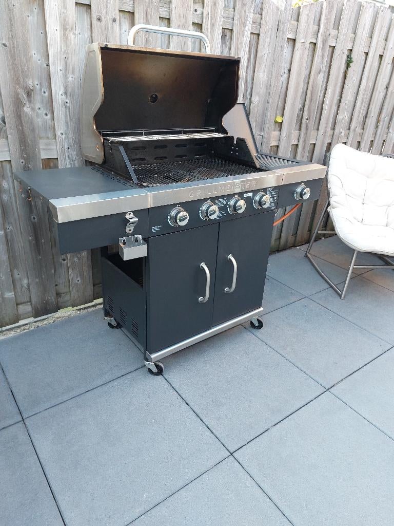 nette gasbarbecue / buitenkeuken 4 + 1 pit, Ophalen, Zo goed als nieuw, Gas