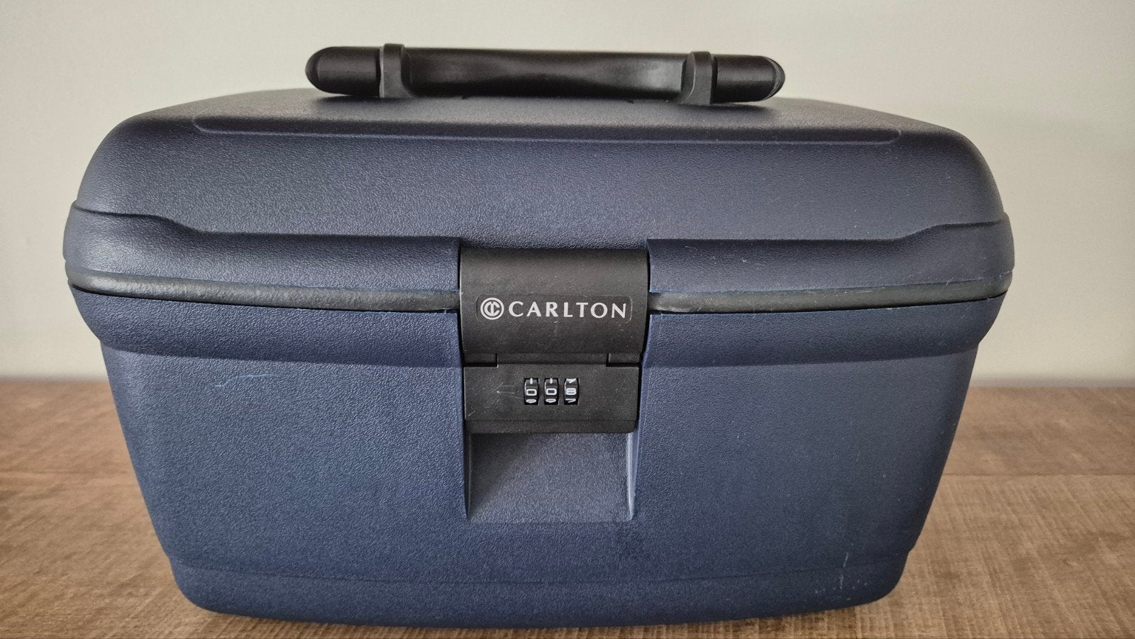 Carlton Beautycase - Donkerblauw met cijferslot en spiegel, Sieraden, Tassen en Uiterlijk, Beautycases, Ophalen, Blauw, Met slot