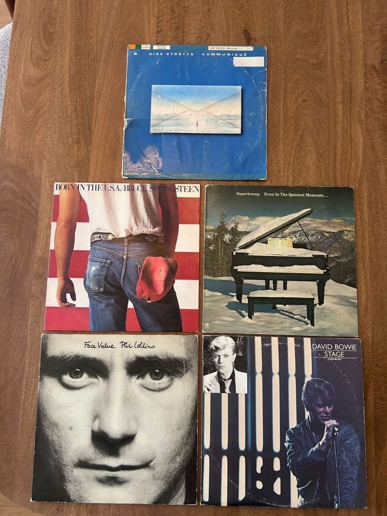Phil Collins, Bowie, Springsteen, Supertramp, Dire Straits, Inclusief obi, 1980 - 1989, Ophalen of Verzenden, Zo goed als nieuw
