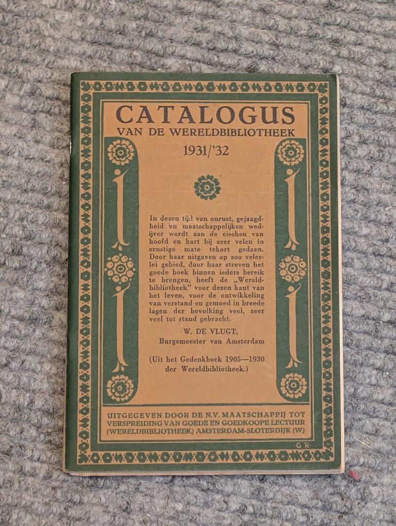 Catalogus Wereldbibliotheek 1931/'32, Boeken, Catalogussen en Folders, W. de Vlugt, Catalogus, Ophalen, Gelezen