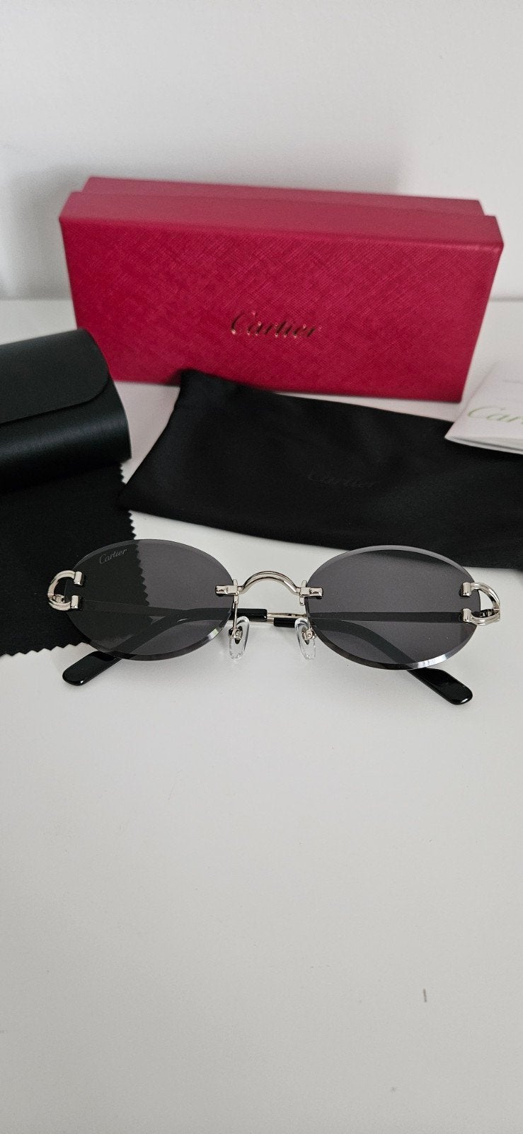 Cartier piccadilly zonnebril, Overige merken, Zonnebril, Zwart, Nieuw