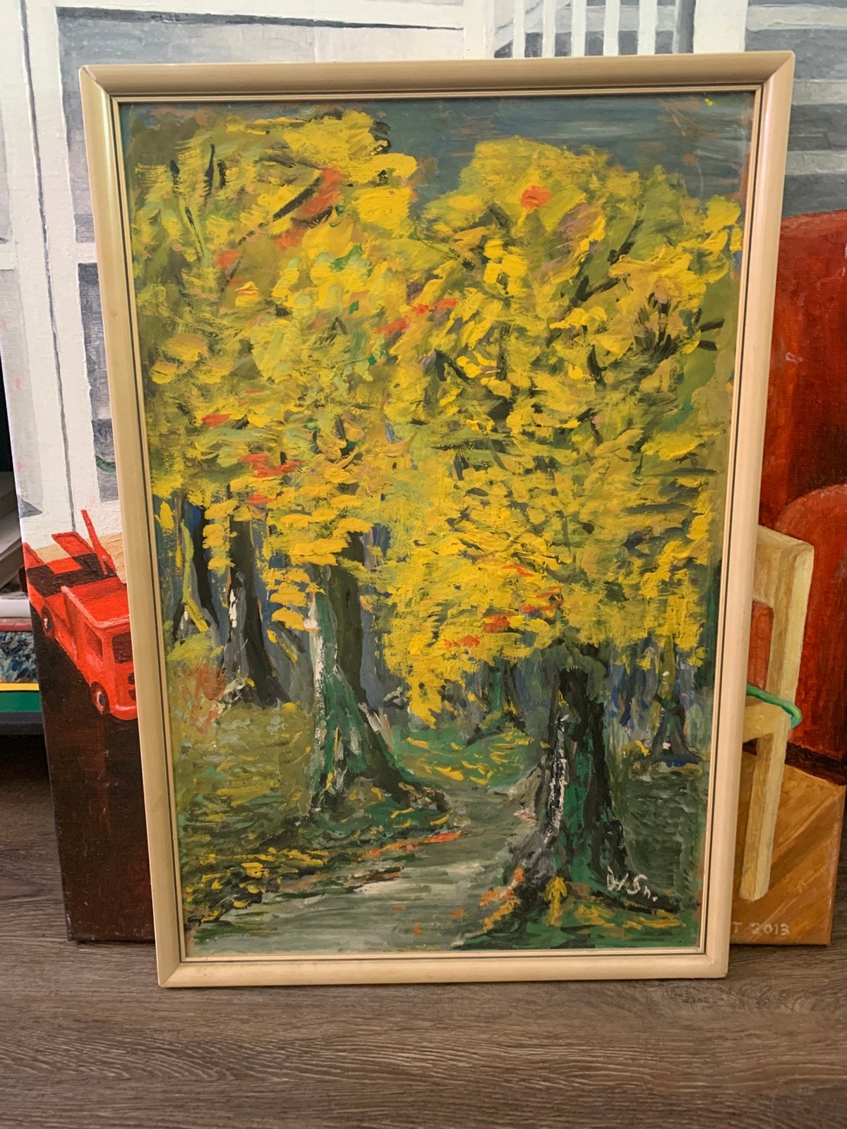 Impressionistisch schilderij gesigneerd, Ophalen of Verzenden
