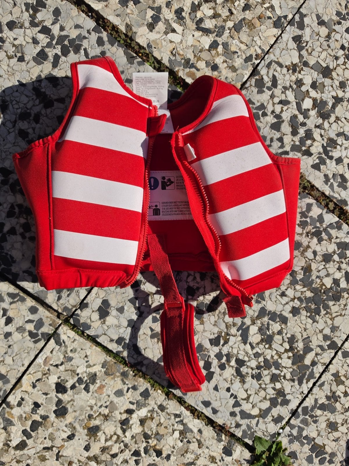 Swim Essentials Kinderzwemvest Rood-Wit Gestreep Crabby, Ophalen of Verzenden, Nieuw, Zwemvest, Swim Essentials