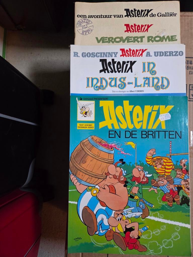 Asterix: Verovert Rome, In Indus-Land, En de Britten, Meerdere stripboeken, Ophalen of Verzenden, Gelezen