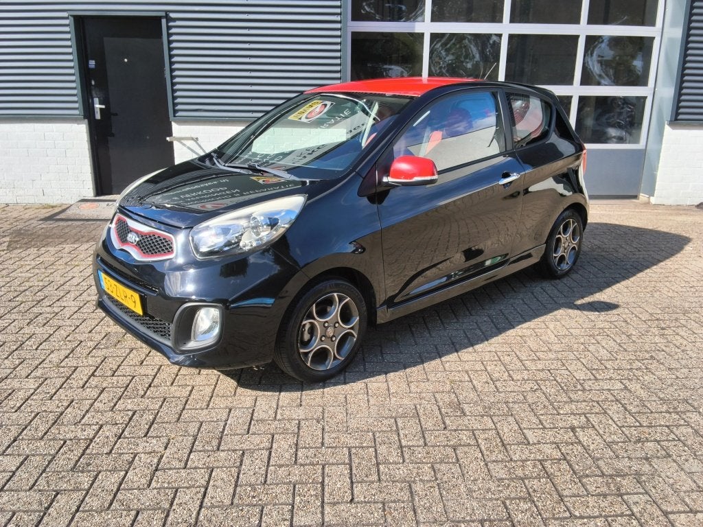 Kia Picanto 1.0 CVVT ISG Design Edition Airco/ navigatie., Auto's, Euro 5, 400 kg, Zwart, Handgeschakeld