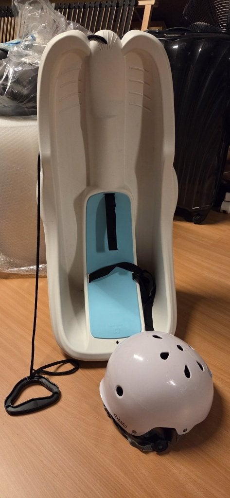 Baby Rider kinderslee + Oxelo Play 5 helm (55-58 cm), Ophalen, Rugleuning, Gebruikt