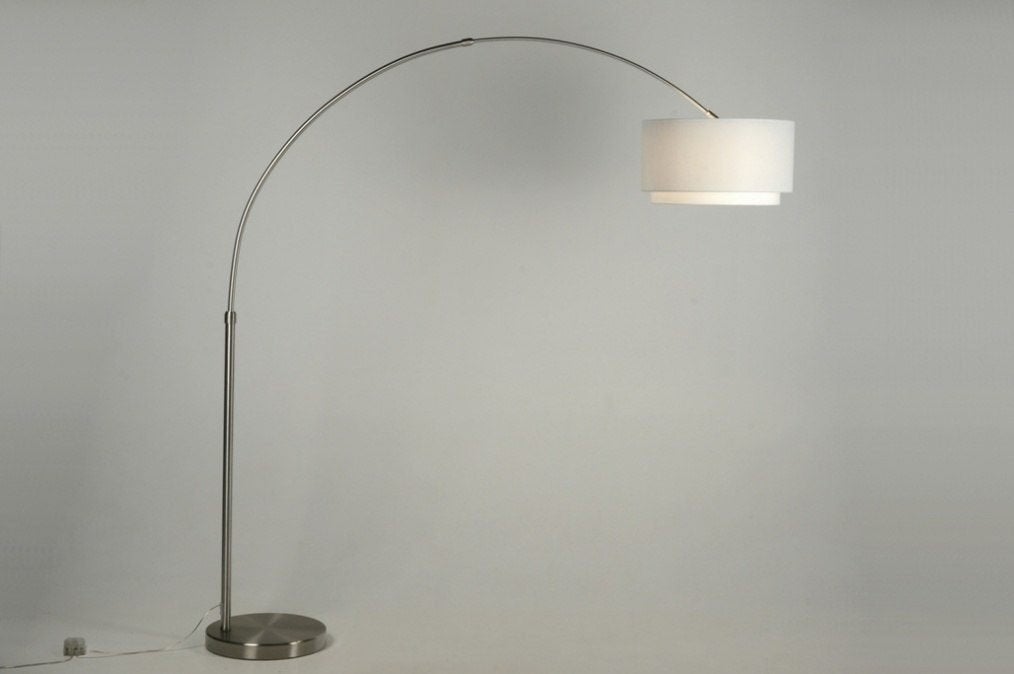 vloerlamp booglamp lampenkap wit eettafel bank hoekbank lamp, Ophalen of Verzenden, Nieuw, Metaal, 150 tot 200 cm