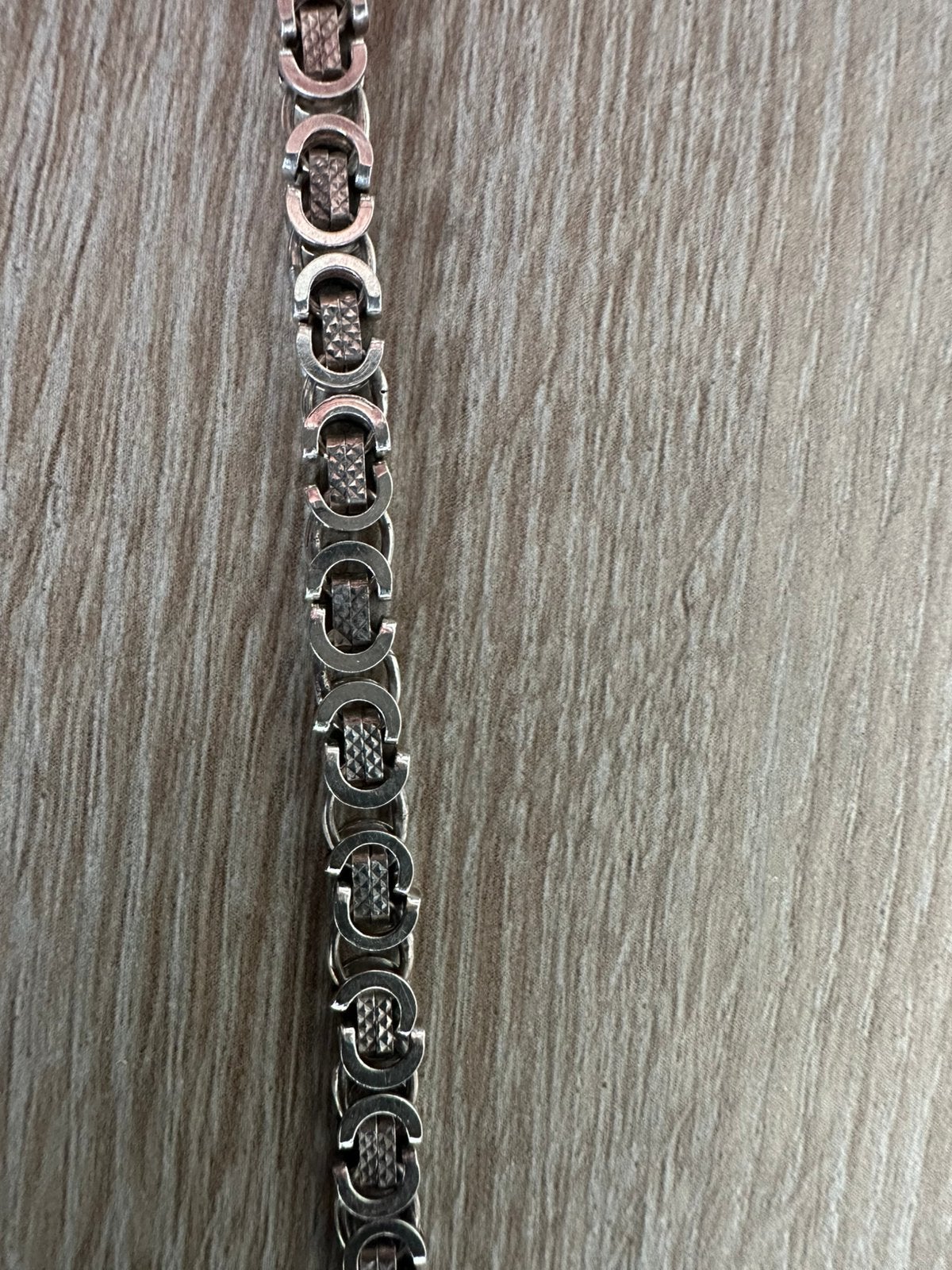 Zilveren platte koningsschakel, Ophalen of Verzenden, Zo goed als nieuw, Zilver
