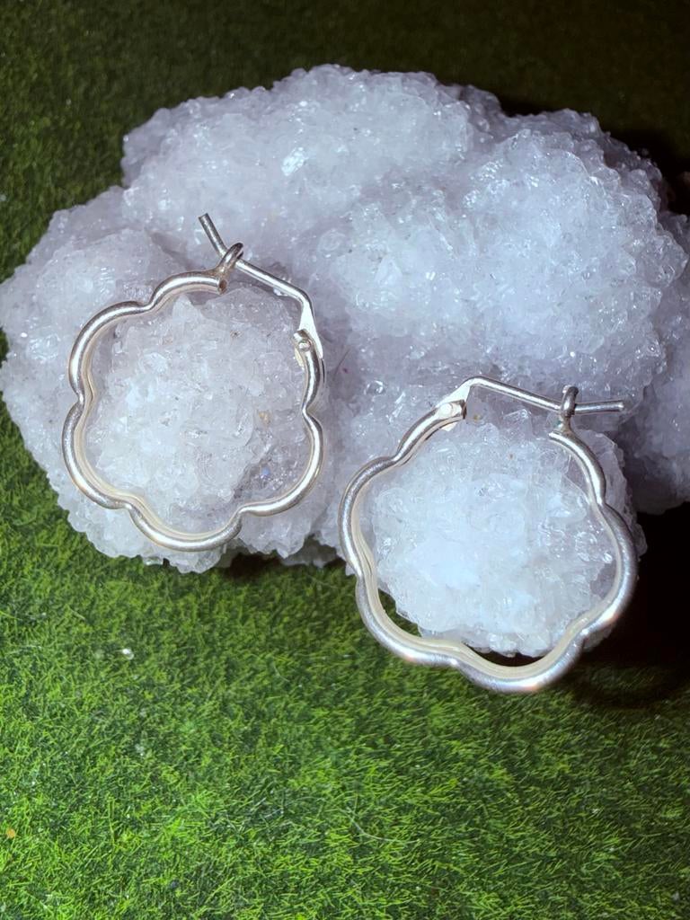 Zilveren Oorbellen Bloemvorm  950 Zilver, Ophalen of Verzenden, Nieuw, Zilver, Hangers