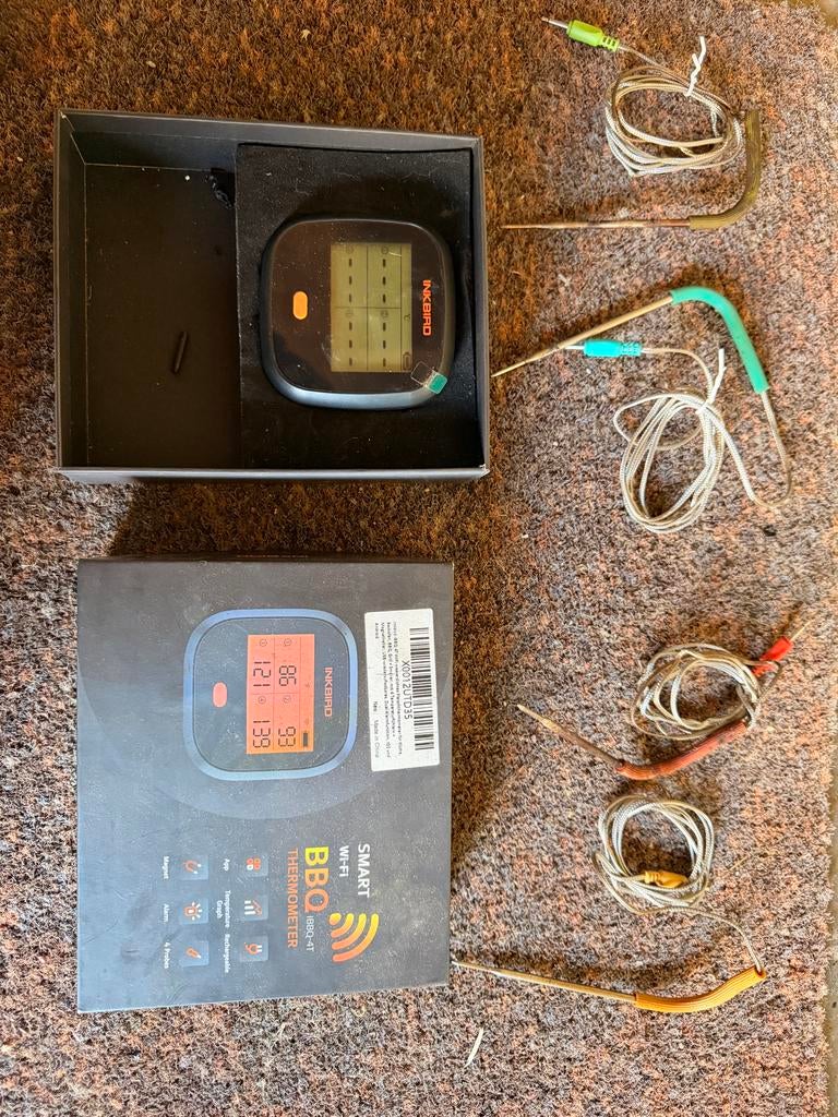 Inkbird Smart Wi-Fi BBQ Thermometer IBBQ-4T, Ophalen of Verzenden, Gebruikt