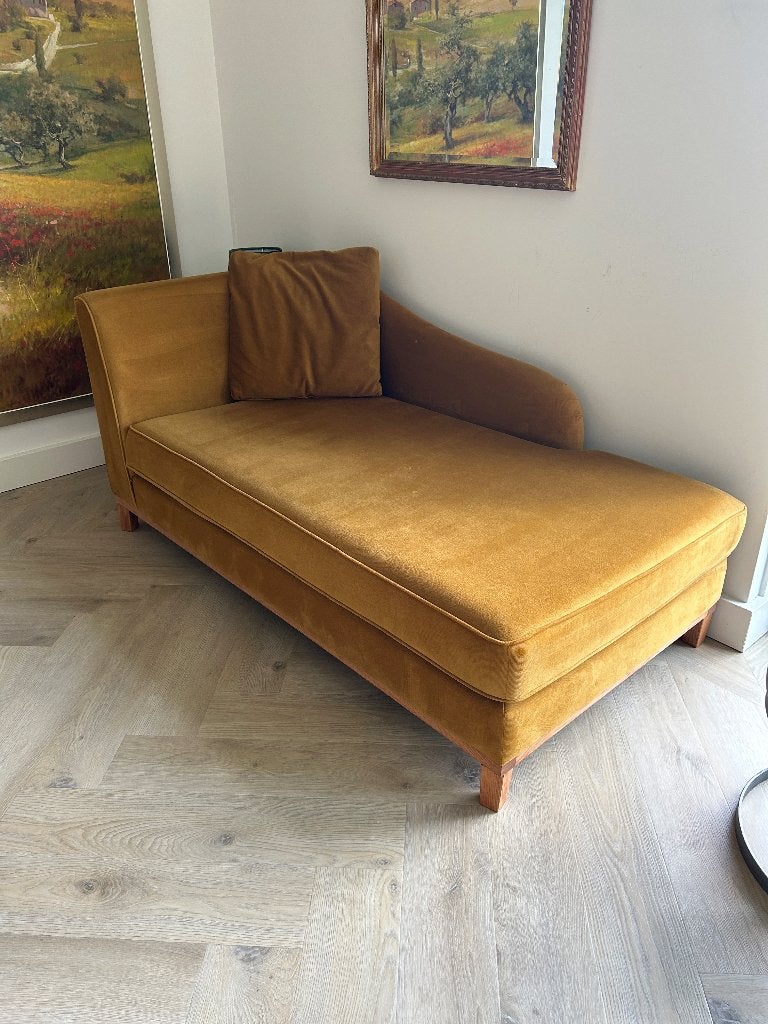 bank chaise longue Blomma mosterdgeel, Ophalen, 150 tot 200 cm, Tweepersoons, 75 tot 100 cm
