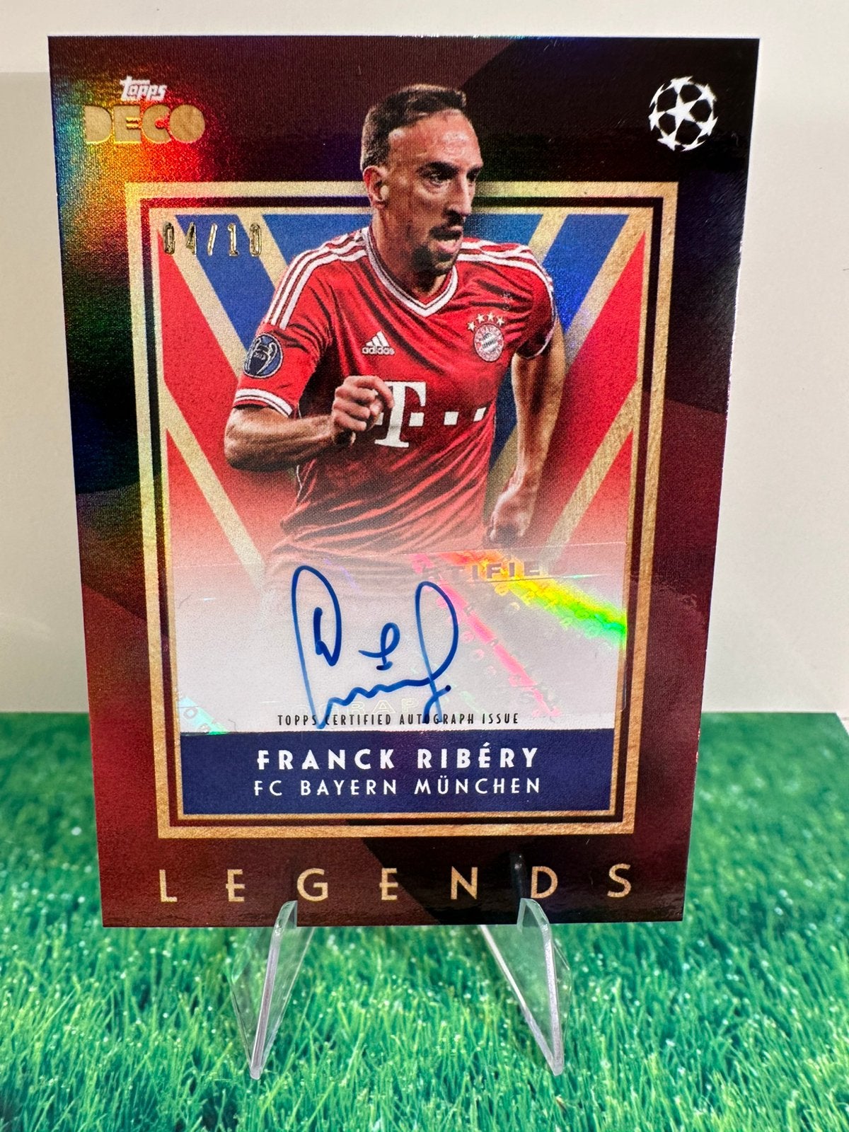 Franck Ribéry Topps Deco Legends gesigneerd /10 Mint staat!, Ophalen of Verzenden, Nieuw, Buitenlandse clubs, Spelerskaart