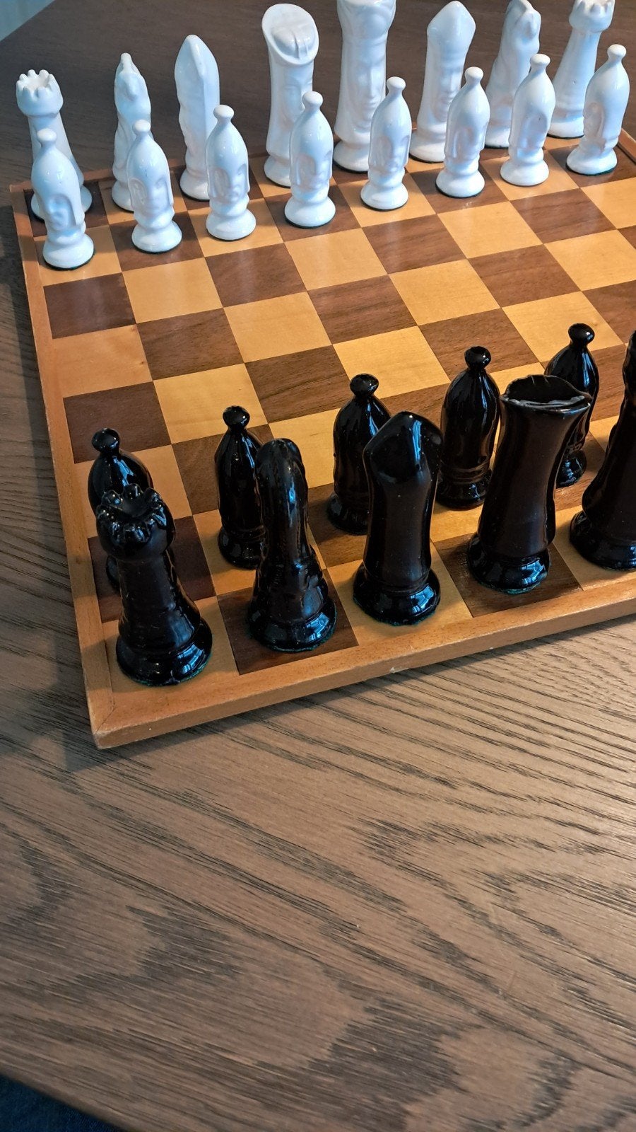 Vintage Schaakspel Jaren '60-'70 - Gegoten Stukken, Ophalen of Verzenden, Gebruikt