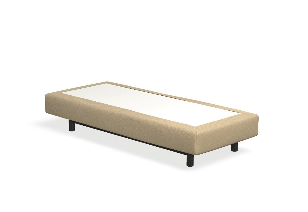 Auping boxspring vlak 90 x 210 stofgroep E Jaali Sand Beige, 90 cm, Eenpersoons, Ophalen of Verzenden, Zo goed als nieuw