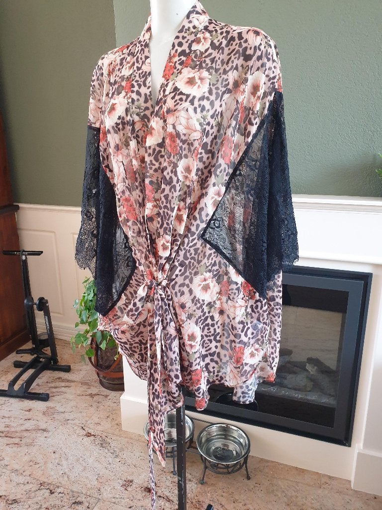 Guess prachtige luipaard kimono vest S 36, Guess, Verzenden, Beige, Zo goed als nieuw