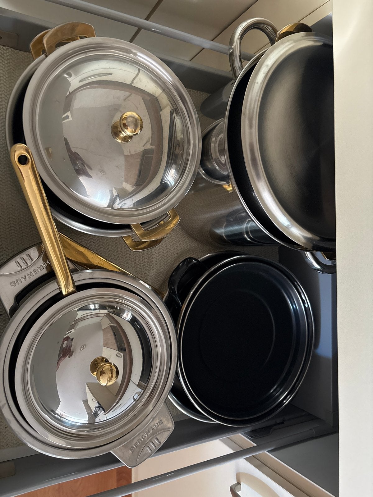 Diverse pannen en potten set - Gebruikt, Huis en Inrichting, Keuken | Potten en Pannen, Ophalen, Gebruikt, Met deksel, Pannenset