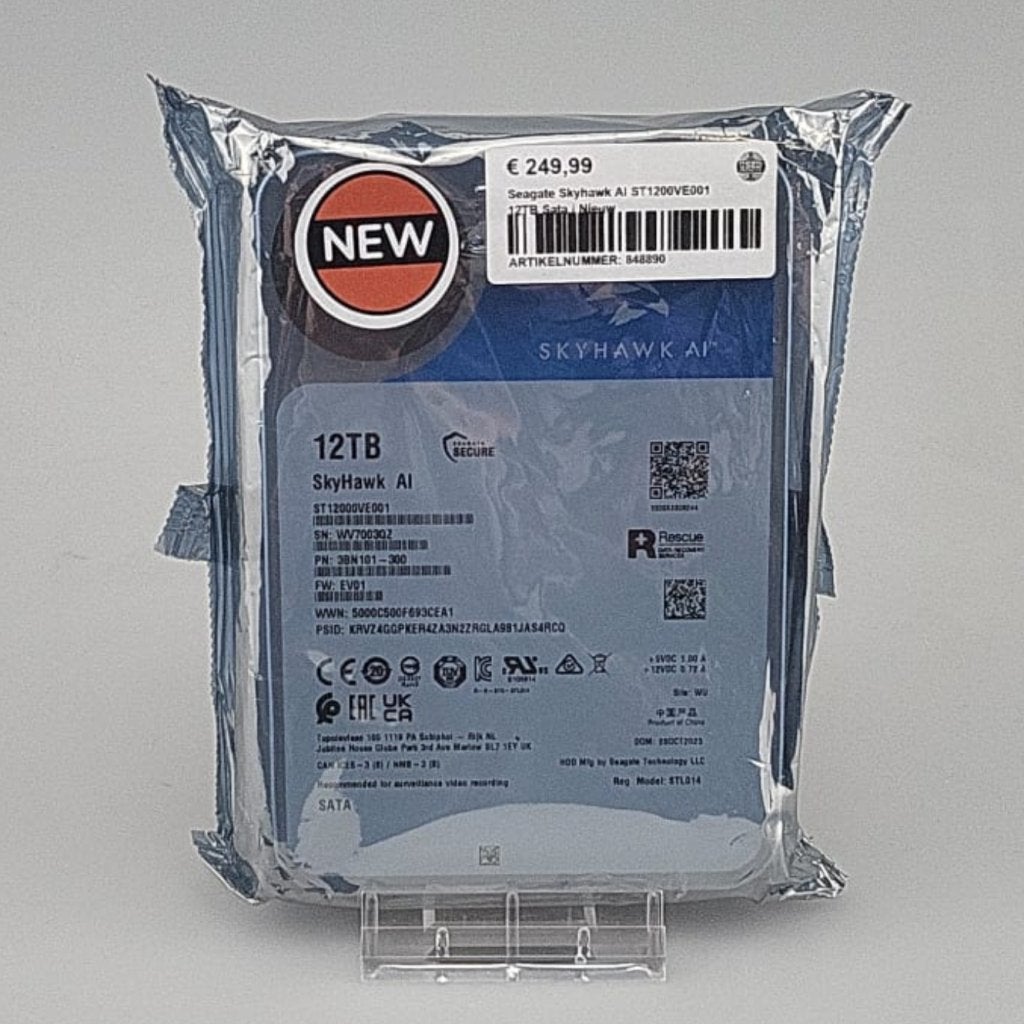 Seagate Skyhawk AI ST1200VE001 12TB Sata | Nieuw, Seagate, Gebruikt, Support@seagate.com, 47488 Kato Road
Fremont, CA 94538
United States