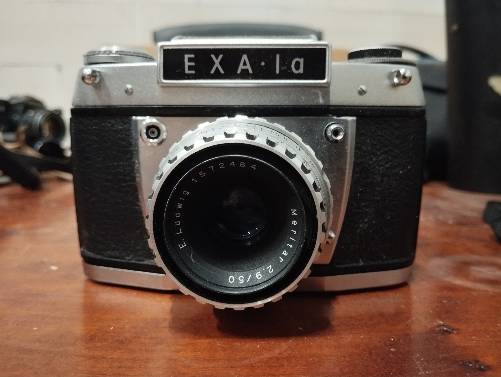 Exa 1a camera met 50mm f2.9 lens en hoes, Ophalen of Verzenden, Gebruikt, Spiegelreflex, Overige Merken
