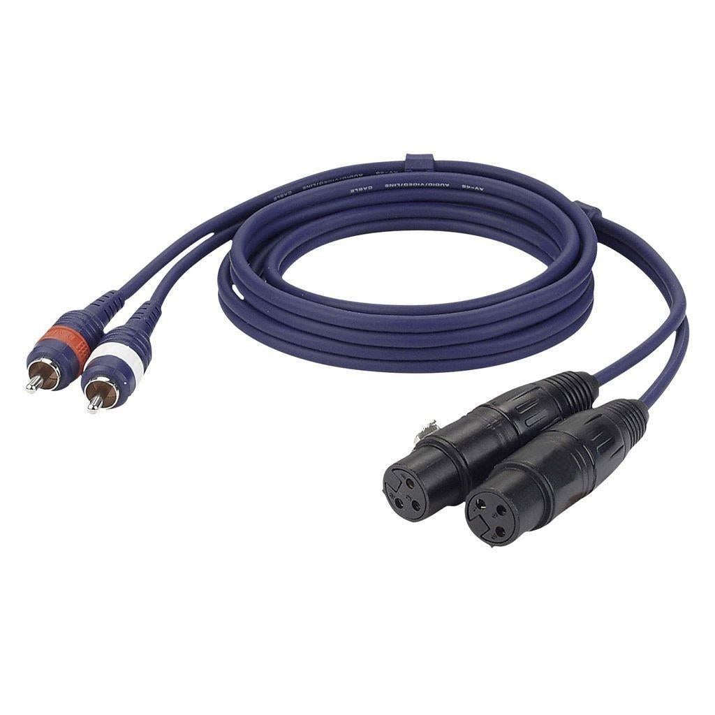 2 RCA male L/R to 2 XLR/F 3P OFC 3m, ., Nieuw, Ophalen of Verzenden, .