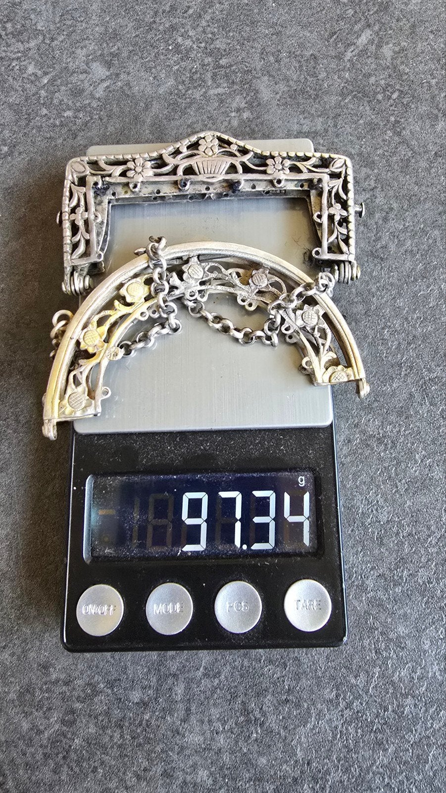 Antieke Zilveren Beugel voor Portemonnee/Tasje, Ophalen of Verzenden, Zilver