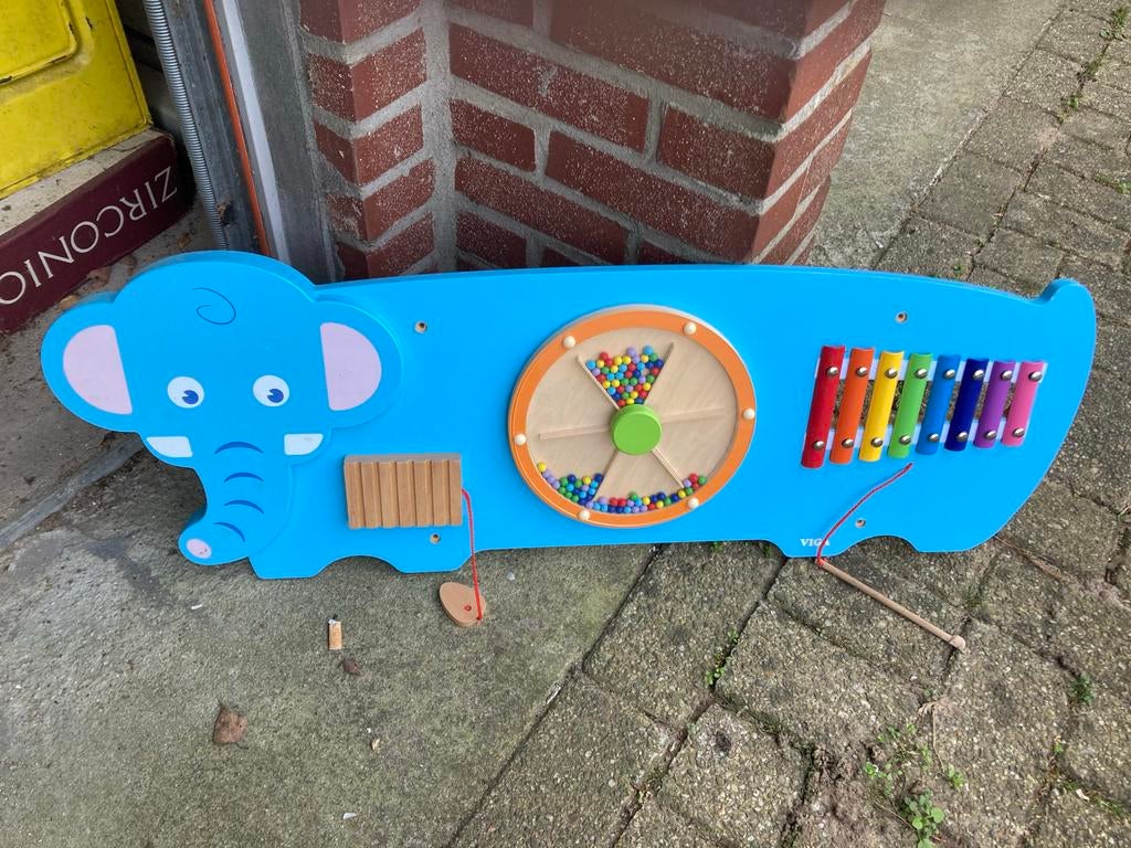 Viga Houten Olifant Wandpaneel - Muziek & Motoriek 0-2 jaar, Kinderen en Baby's, Speelgoed | Babyspeelgoed, Ophalen of Verzenden