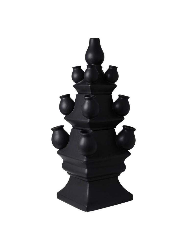 Heinen Tulpenvaas 3-delig - Zwart - Keramiek - 40 cm NIEUW, Ophalen of Verzenden, Nieuw, Zwart